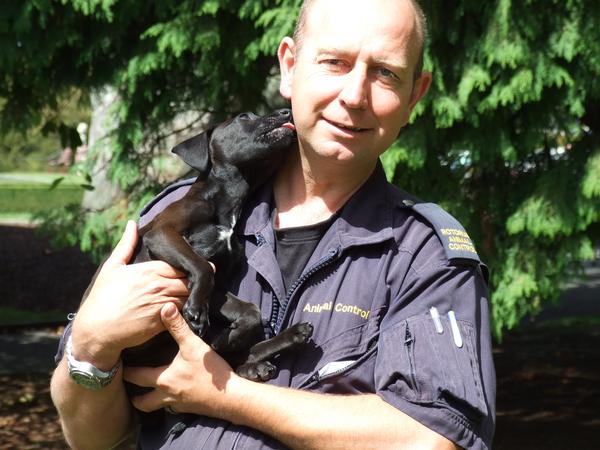 DOG'S BEST FRIEND: Animal control officer Andy Hope saves puppy with mouth-to-muzzle resuscitation